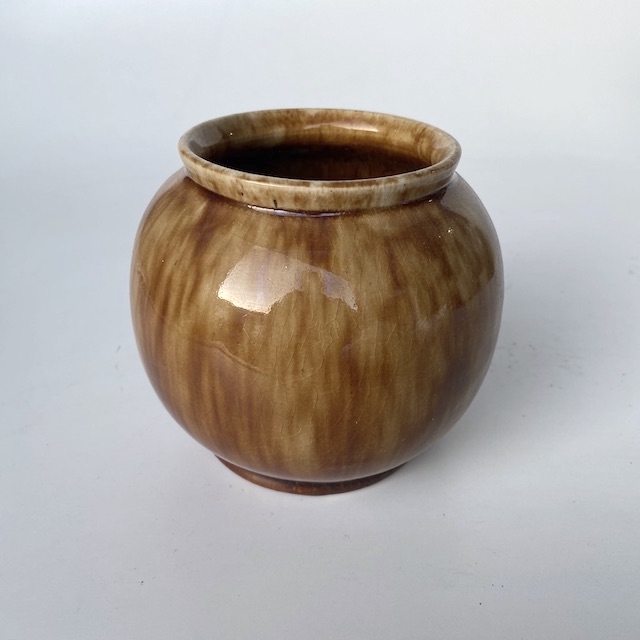 VASE, Art Deco - Small Brown Glazed